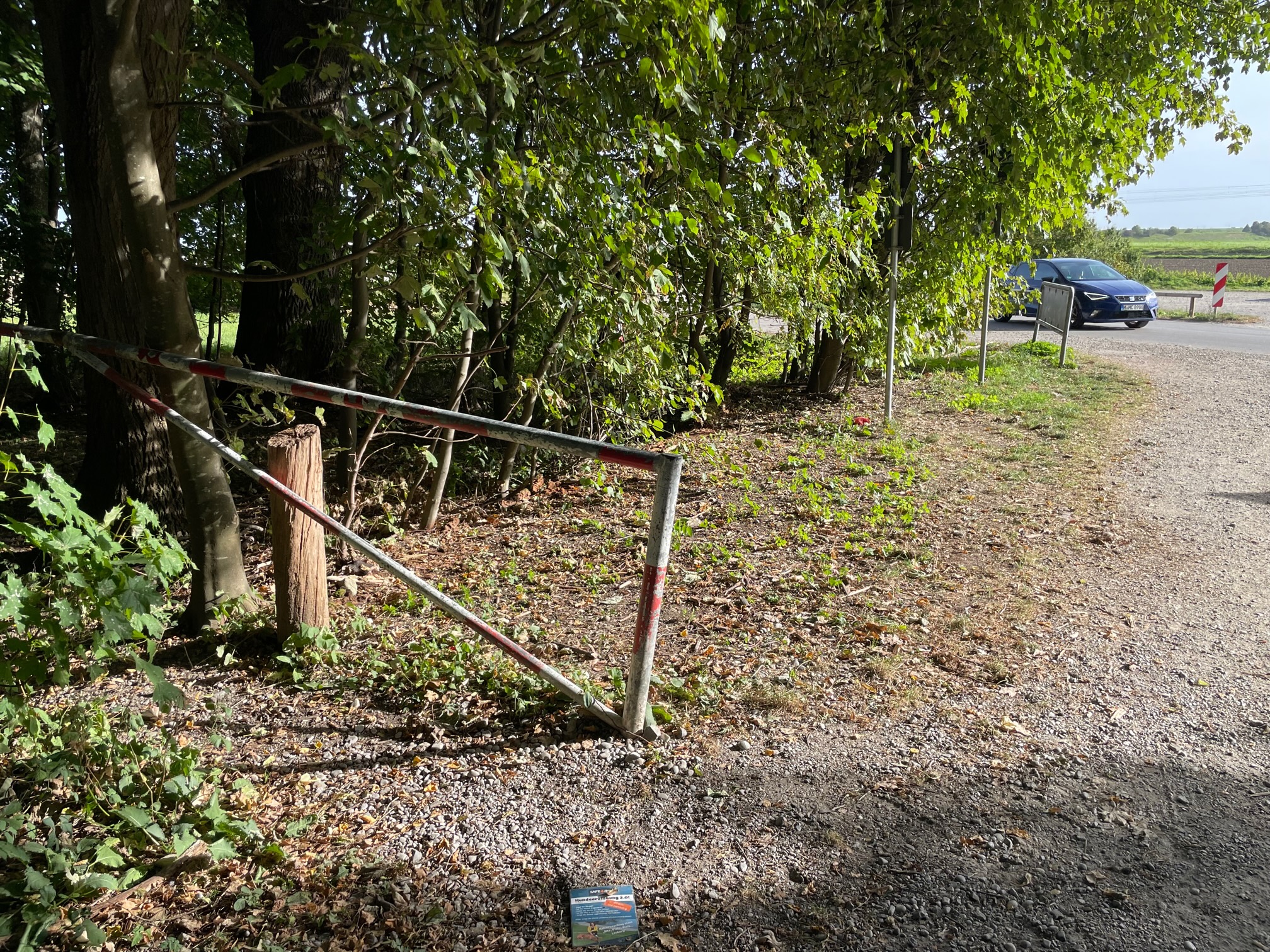 Abgesperrt werden soll wieder. Neue Schranken sollen das Parken in die Aubinger Lohe, wie hier an der Eichenauer Straße, verhindern. Die unversperrte Zufahrt lädt vor allem zum Müll entsorgen ein.