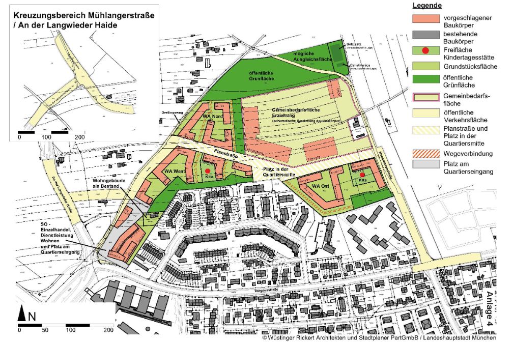 Das potenzielle Neubaugebiet am Dreilingsweg © Wüstinger Rickert Architekten und Stadtplaner PartGmbH / LHM