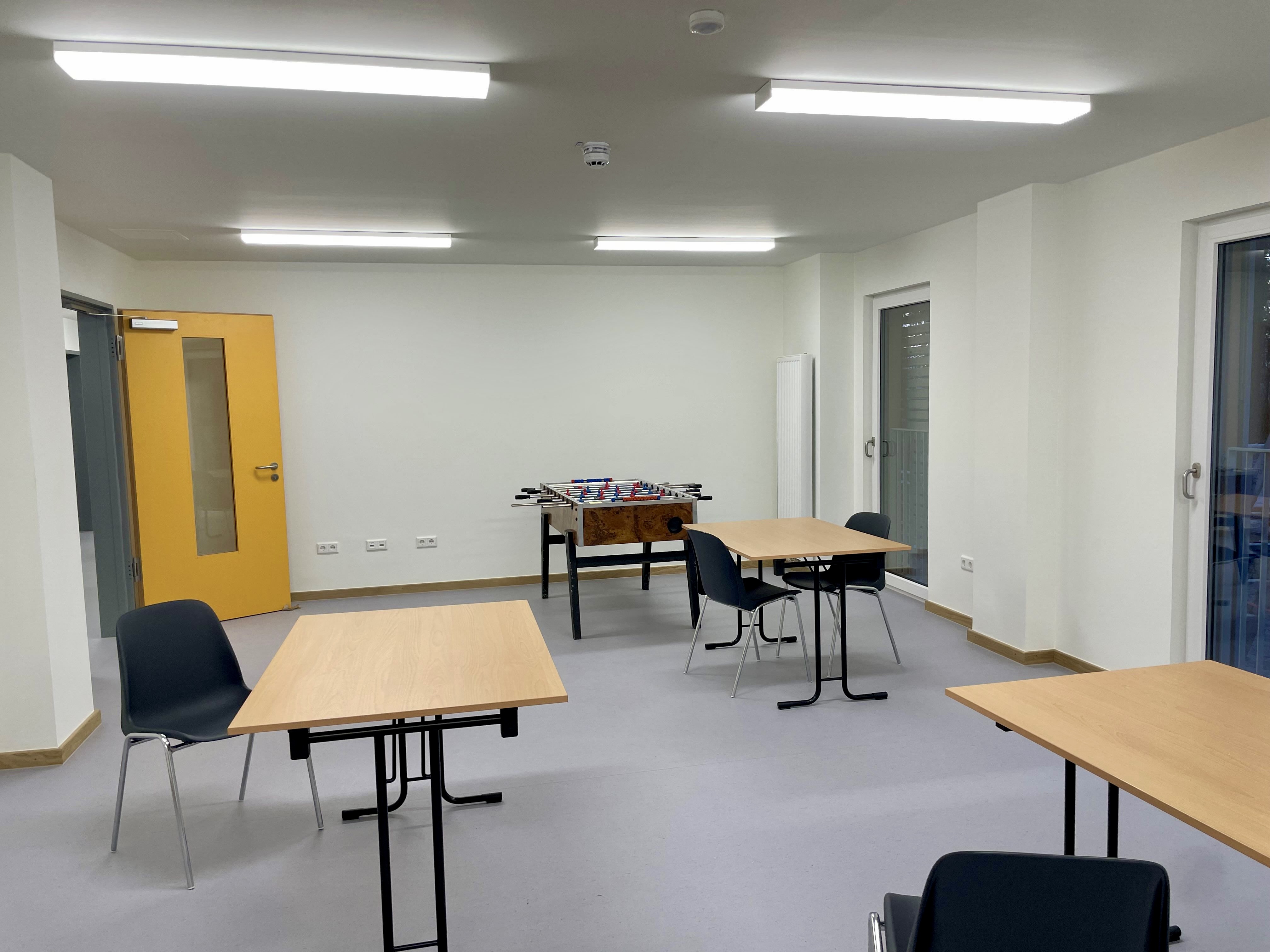 Noch ist Ebbe im Aufenthaltsraum.