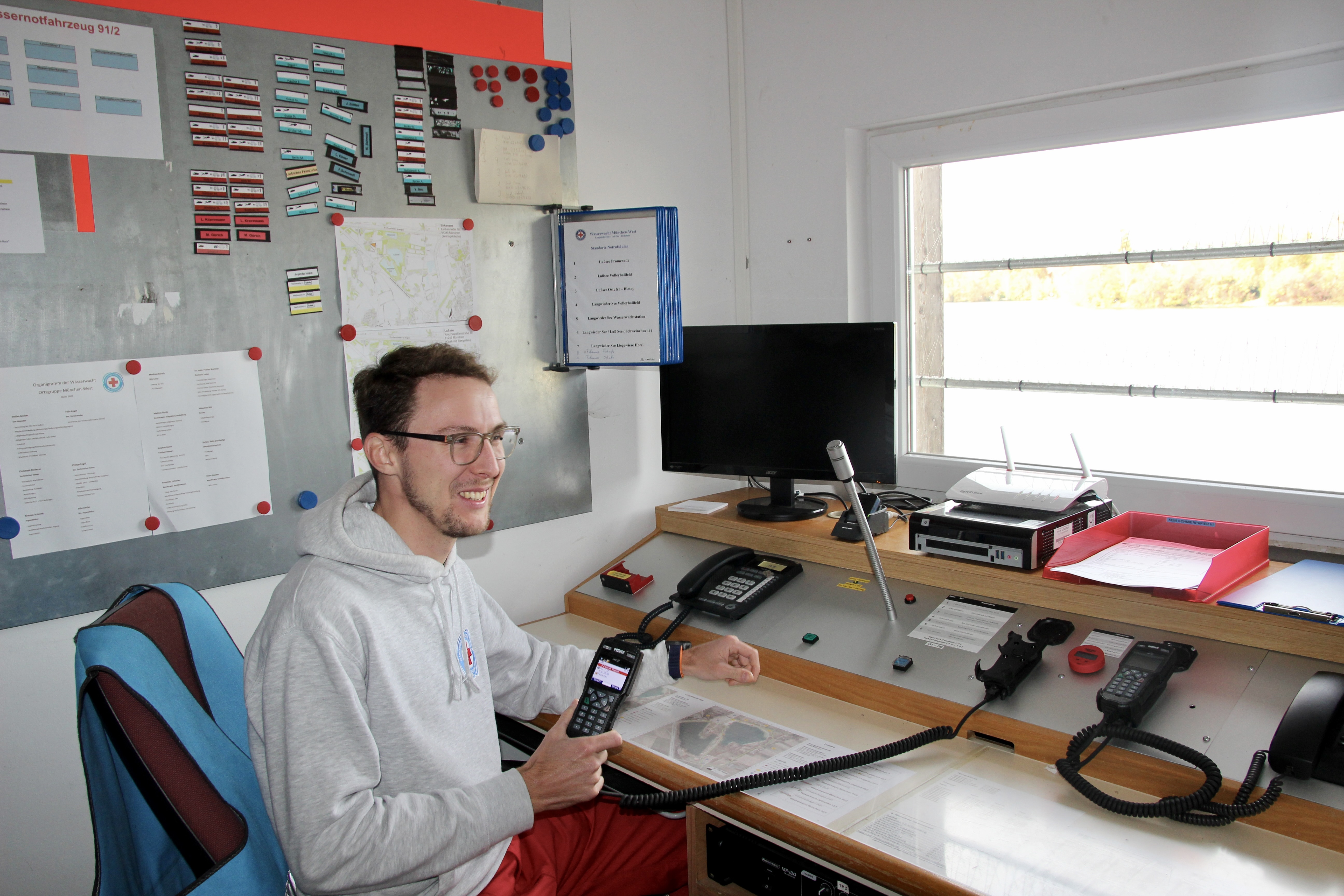 … die Einsatzzentrale, im Bild Felix Engel