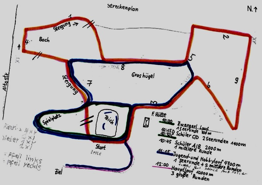 So in etwa verlaufen die Laufstrecken. © Dieter Prosotowitz